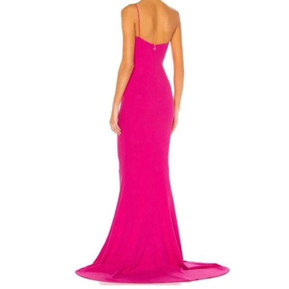 Nookie Jasmine One Shoulder Mermaid Hem Gown Neon Pink Size XS NWT - Picture 3 of 3